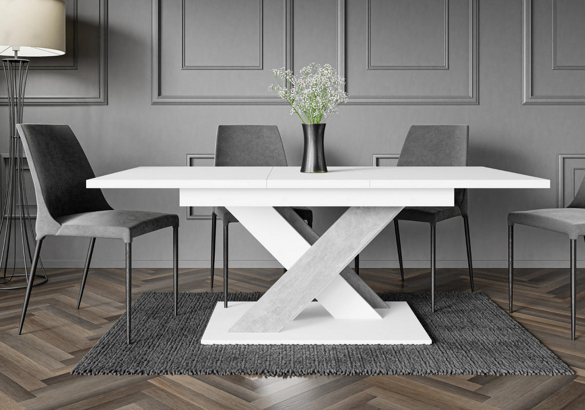 ESSTISCH Ausziehbar 140-180 cm Weiß - Weiß, Holzwerkstoff (180/80/75cm) - Home Collective