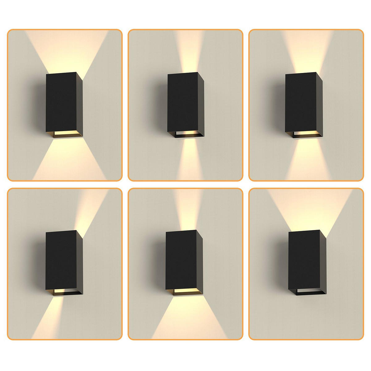 LED WANDLEUCHTE Herz 2er-Set - Schwarz, Metall (10/20/10cm) - Nettlife