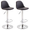 BARHOCKER Kilian, 2er Set, Gestell Metall in Chromoptik, Vollgepolstert, Kunstleder Schwarz - Chromfarben/Schwarz, Kunststoff/Textil (39/100/43cm) - TPFLiving