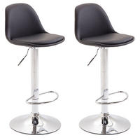 BARHOCKER Kilian, 2er Set, Gestell Metall in Chromoptik, Vollgepolstert, Kunstleder Schwarz - Chromfarben/Schwarz, Kunststoff/Textil (39/100/43cm) - TPFLiving