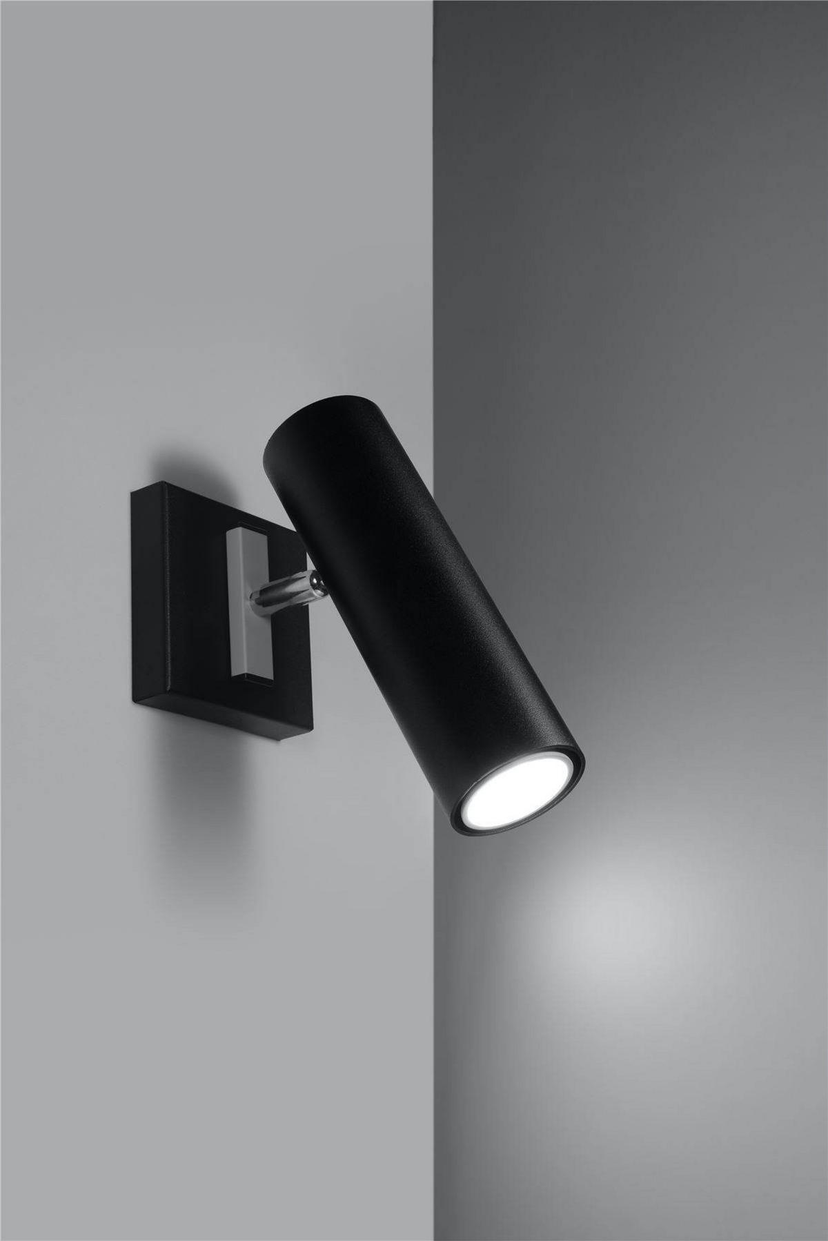 WANDLEUCHTE Stahl Schwarz Beweglicher Strahler - Schwarz, Metall (18/18/20cm) - Sollux Lighting