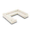 PANORAMASOFA Mamaia aus Samt leichtes beige 9 Sitzplätze - Creme, Textil (256/75/337cm) - Micadoni