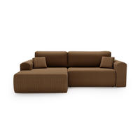 ECKSOFA Linea Beige, Sofa mit Schlaffunktion, linke seite - Beige, Holzwerkstoff/Textil (257/177cm) - Bettso