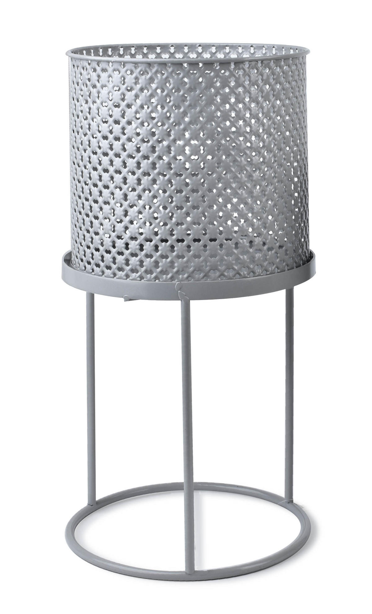 BLUMENTOPF Auf Ständer Swen Grau 23/23/27 cm Metall - Grau, Metall (23/27cm) - Mondex
