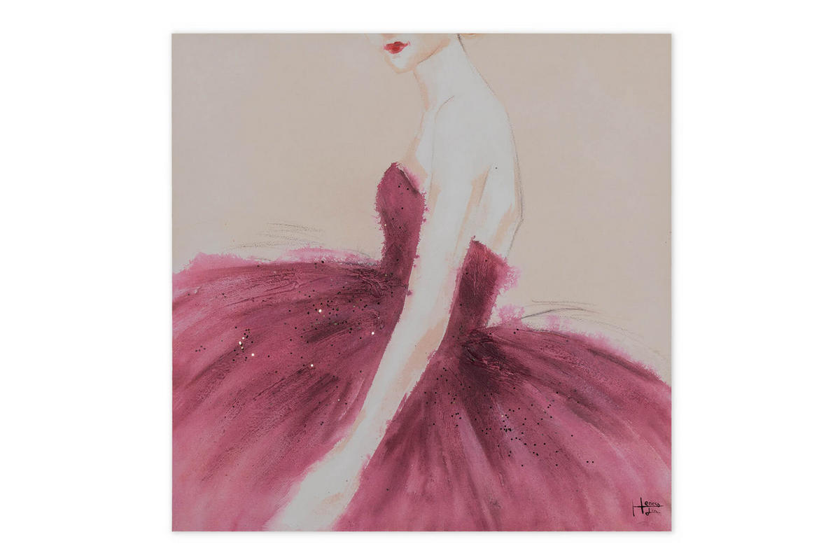 ACRYLBILD HANDGEMALT 80/80 cm - Pink, Holz/Textil (80/80cm) - KUNSTLOFT