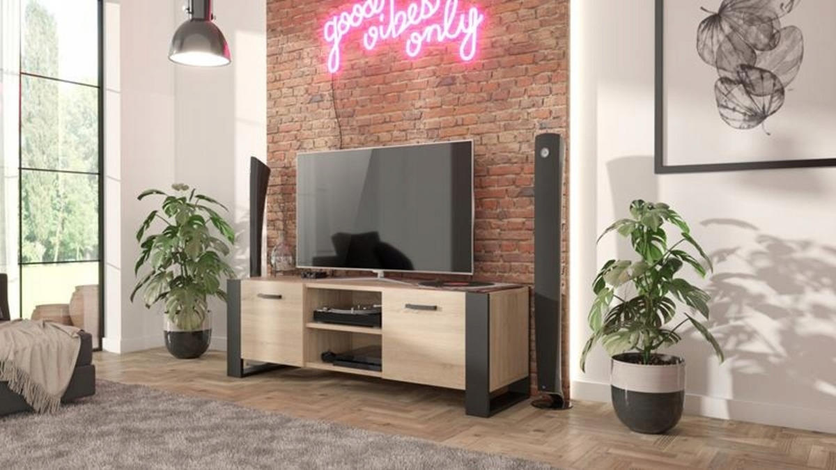 FERNSEHKOMMODE ALBA BIS Sonoma Eiche 185/43,6/50 cm - Sonoma Eiche, Holzwerkstoff (150/50/43.6cm) - Matkam Möbel