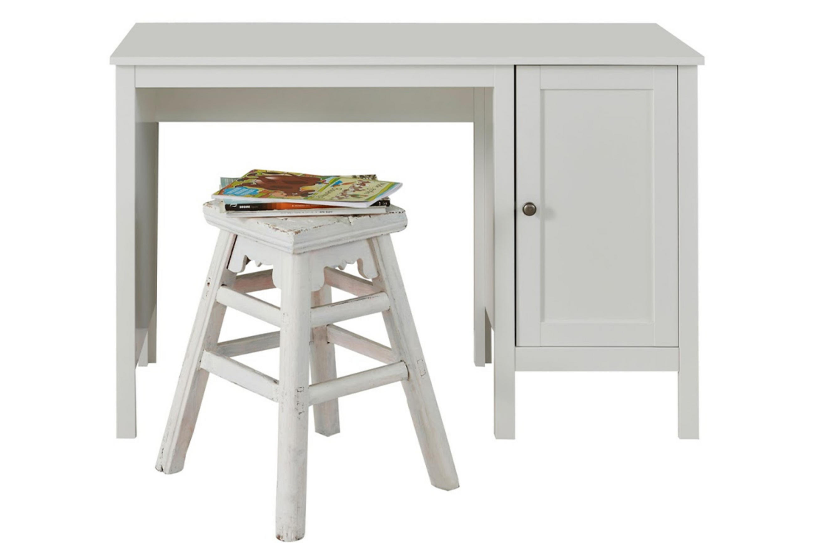 SCHREIBTISCH FARGE mit Türen, weiß - Weiß, Holz (50/115/75cm) - KONSIMO®