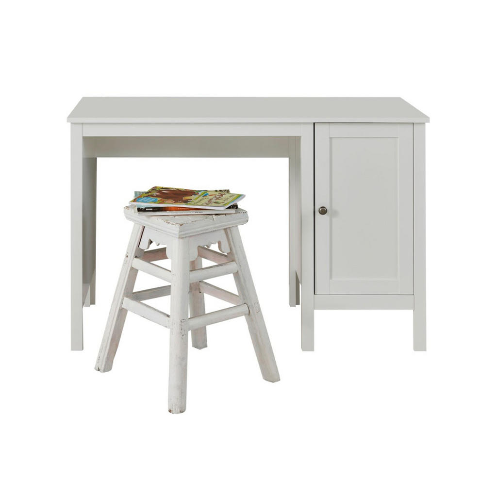 Thumbnail - Konsimo® Schreibtisch, Weiß, Holz, Rechteckig, 115x75x50 cm, Hergestellt in Europa, Arbeitszimmer, Schreibtische, Büroti...