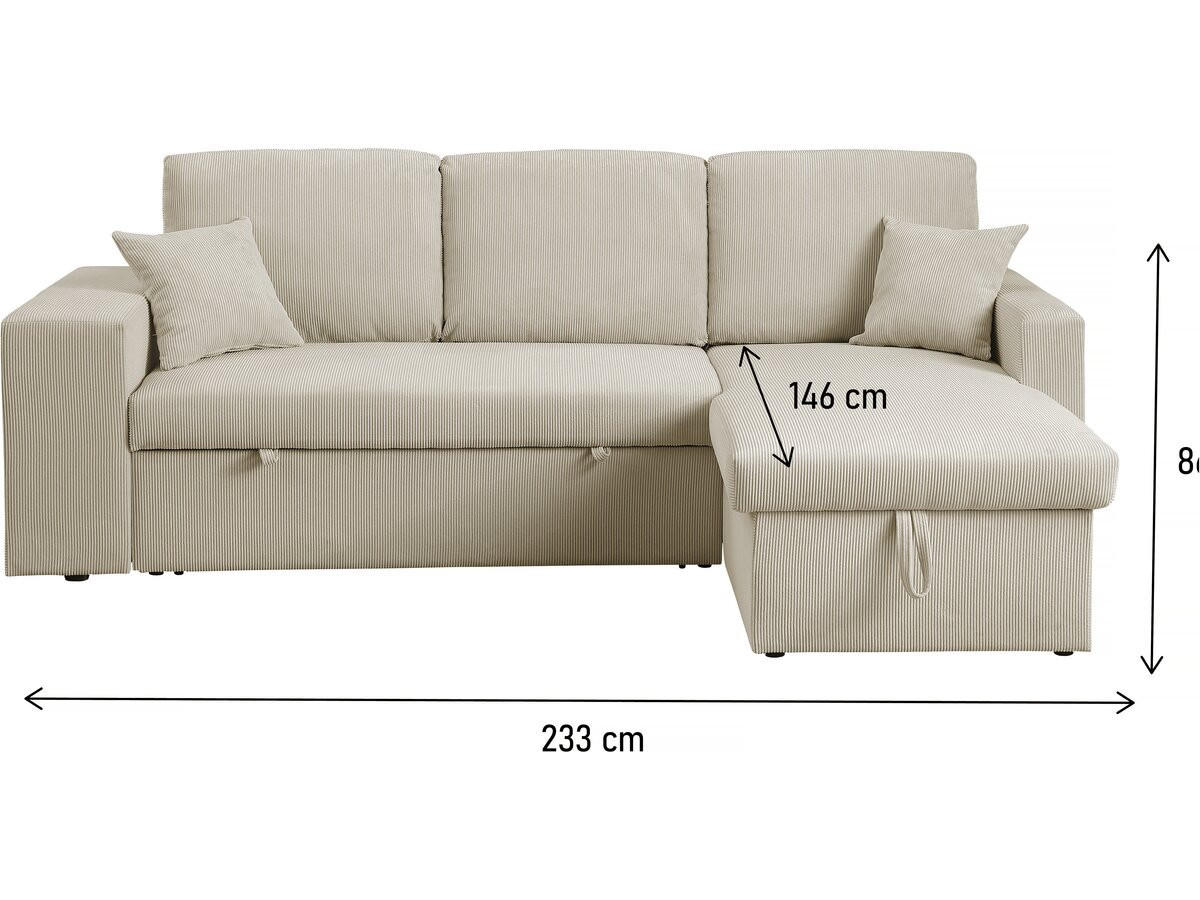 ECKSCHLAFSOFA Axel Grau - Grau, Textil (233/146cm) - Habitat Garten