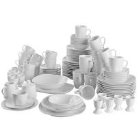 KOMBISERVICE Salerno,ineinander stapelbar, weiß, 100-teilig - Weiß, Keramik (19.5/3/30cm) - tectake