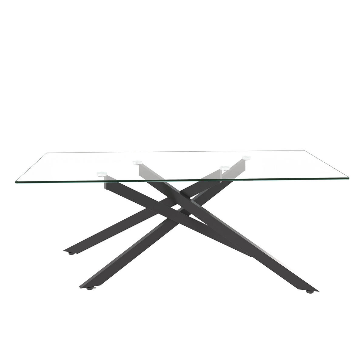 COUCHTISCH 120/60/46 cm aus Glas und Metall in Schwarz - Schwarz, Glas (120/60/46cm) - OKMYHOME