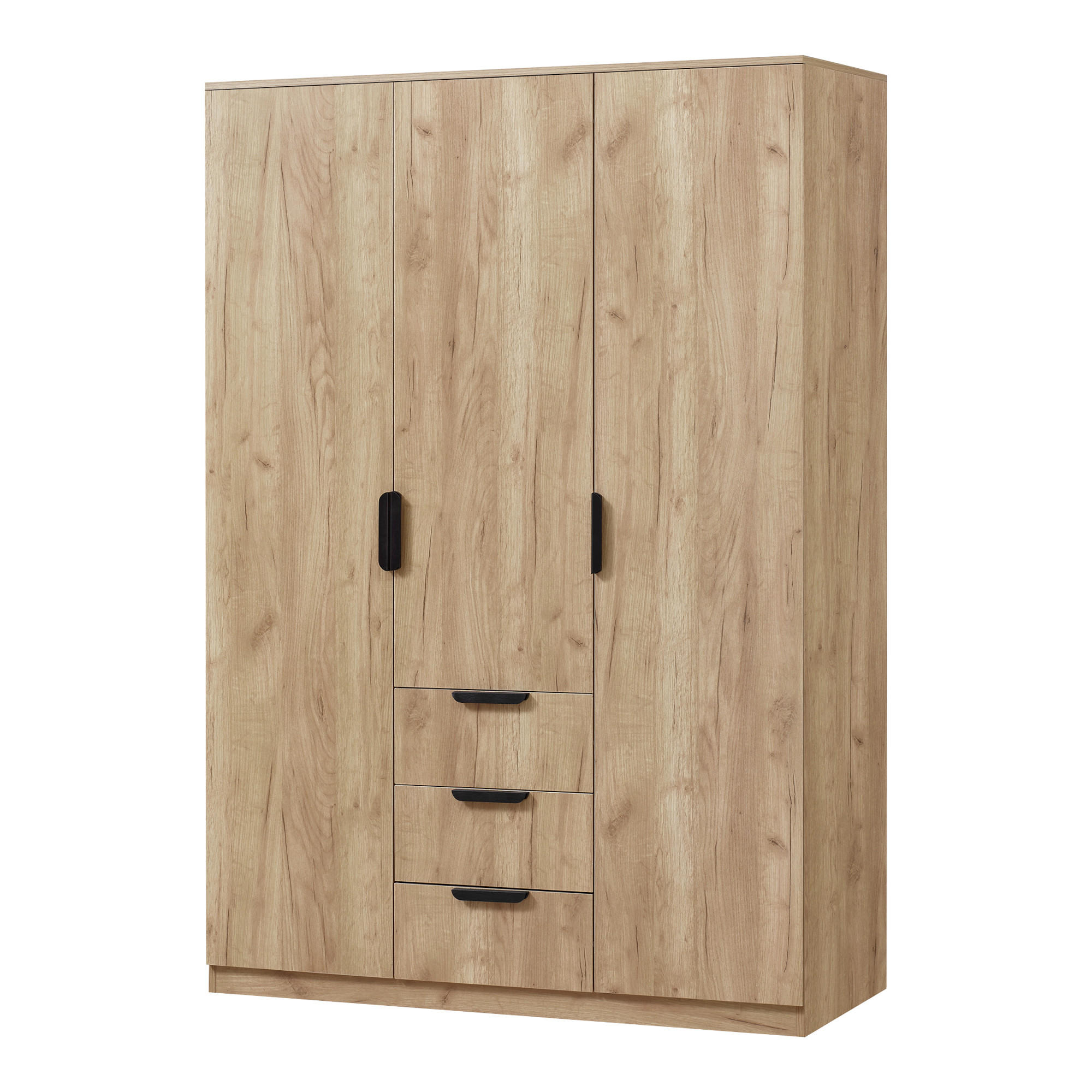 [en.casa] Kleiderschrank Eiche 120x176x52 cm