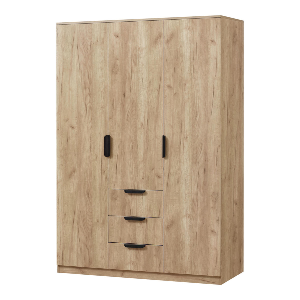 KLEIDERSCHRANK Eiselfing - Eichefarben, Holzwerkstoff (120/176/52cm) - [en.casa]