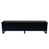 TV-LOWBOARD Schwarz MARCO Frezierte Fronten 200 cm - Schwarz, Holzwerkstoff (200/53/41cm) - Sepro Meble