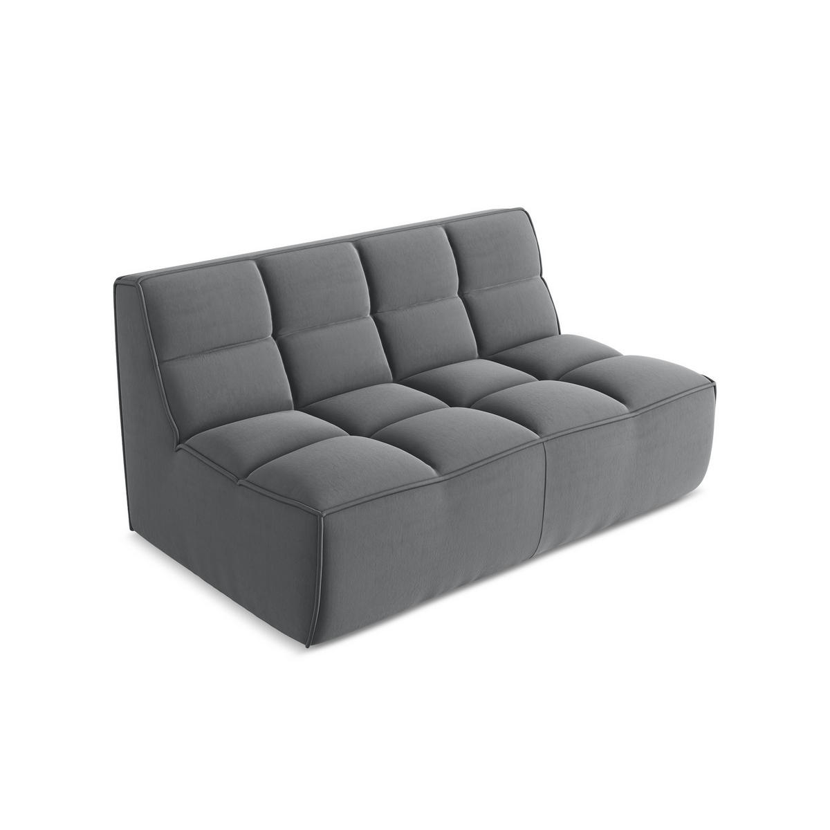 2-SITZER-SOFA Samt Stoff Grau - Dunkelgrau/Schwarz, Kunststoff/Textil (160/75/93cm) - LaMiaSofa