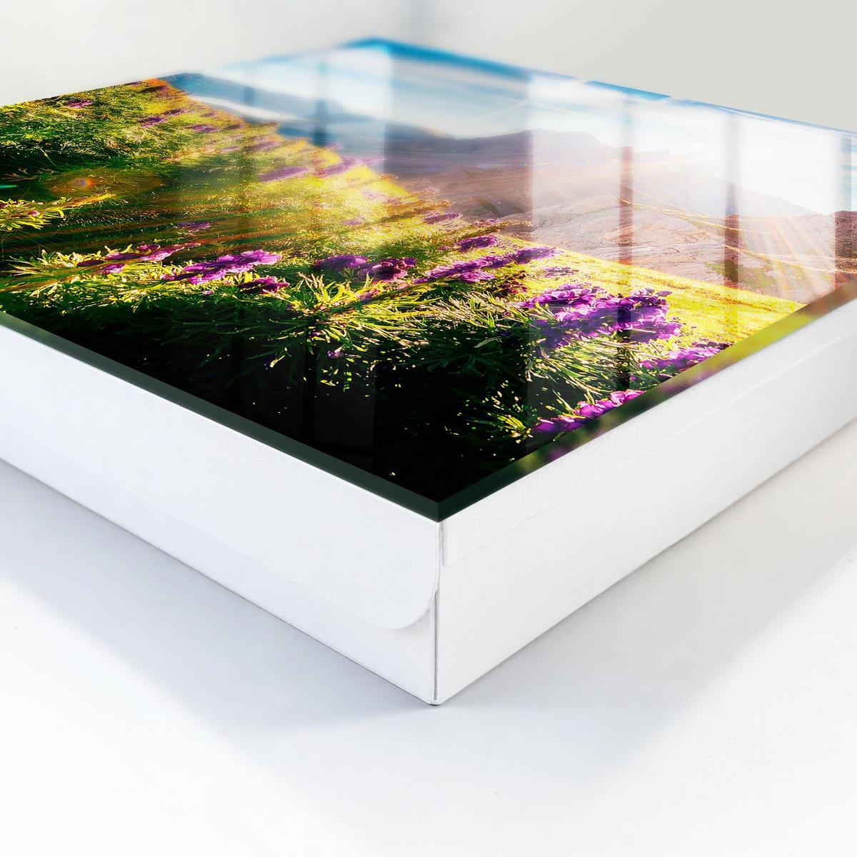 SCHLÜSSELBOX Weiß 30x30 cm – Türöffnung nach rechts - Bergidylle - Grün, Metall (30/30/5cm) - TULUP
