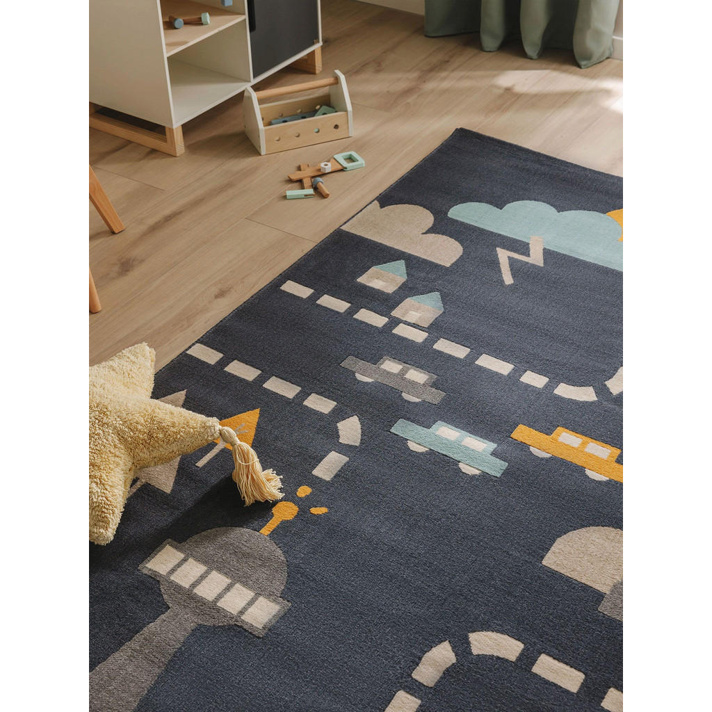 Thumbnail - Lytte Kinderteppich, Blau, Textil, Rechteckig, 120x170 cm, Oeko-Tex® Standard 100, wasserabweisend, Teppiche & Böden, Te...