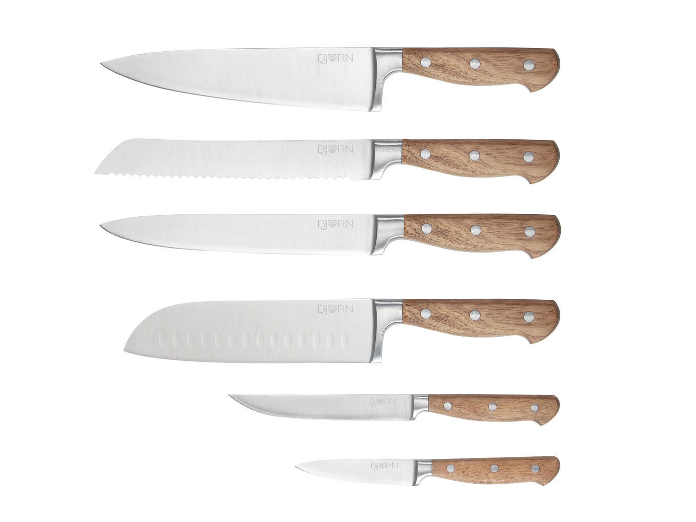 KÜCHENMESSER Jakob - 6er-Set - Silberfarben, Metall (1cm) - Björn