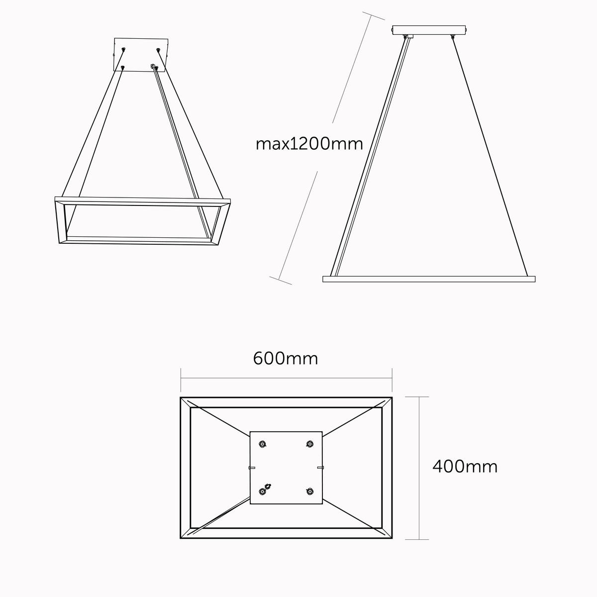 LED-HÄNGELEUCHTE - Anthrazit, Metall (40/60/100cm) - Lumicom