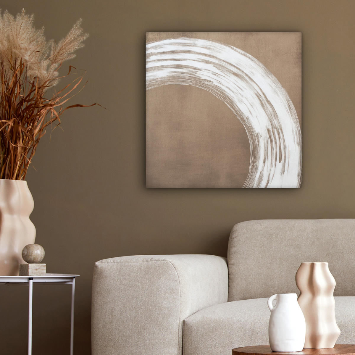 LEINWANDBILD Farbe - Braun - Japandi 50x50 cm - Kupferfarben, Textil (50/50cm) - MuchoWow