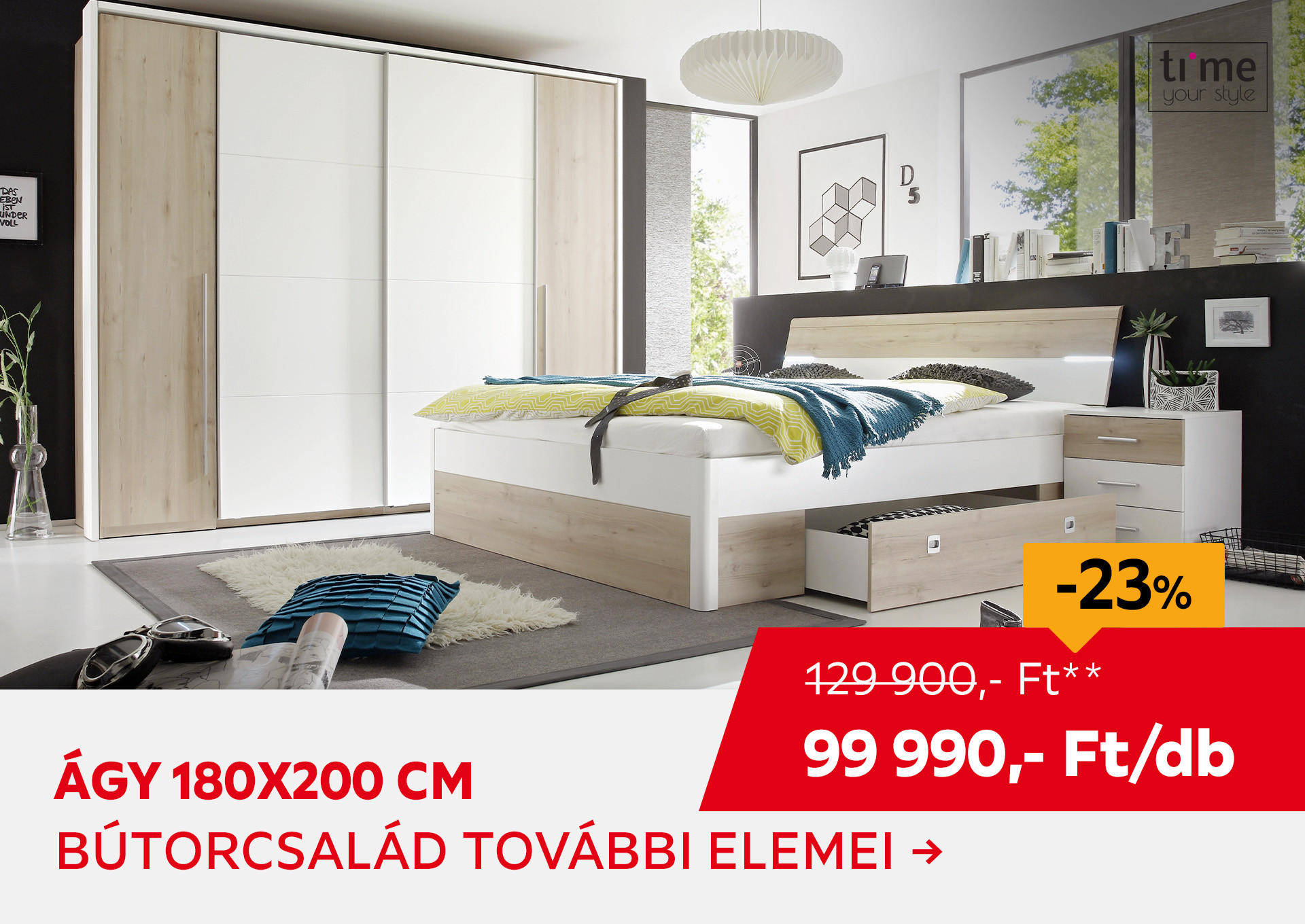 ÁGY /DB 180x200 cm Kiemelt termék 129900 Ft.- helyett 99990 Ft.-