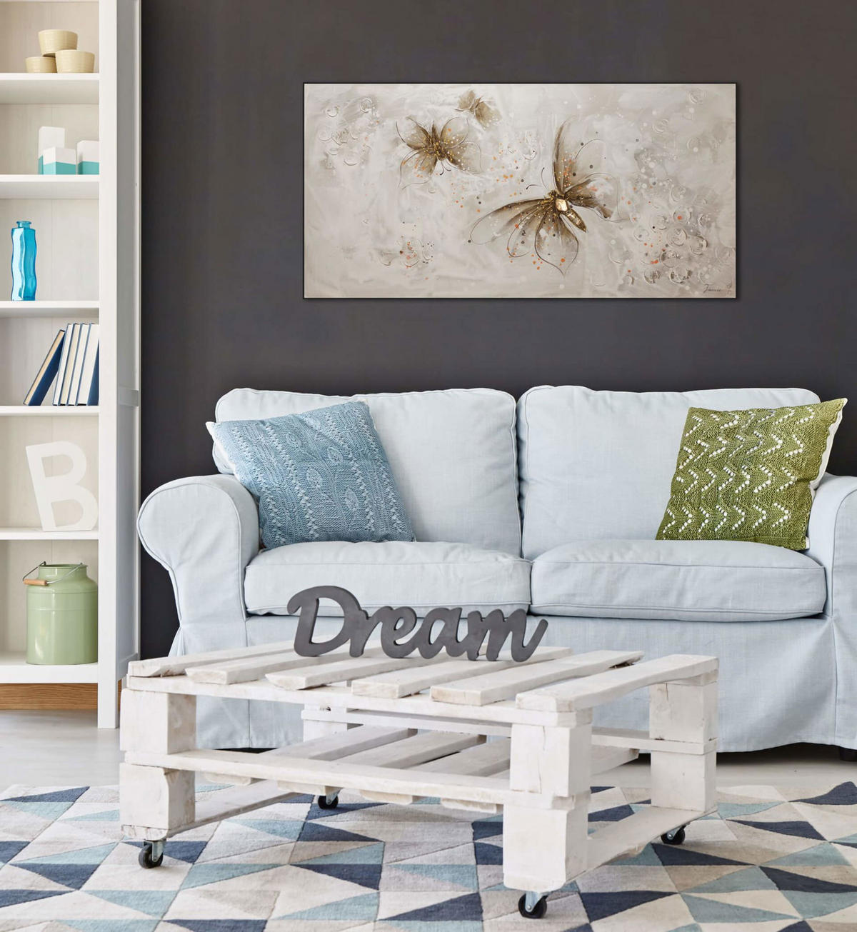 ACRYLBILD HANDGEMALT 120/60 cm - Braun, Holz/Textil (120/60cm) - KUNSTLOFT