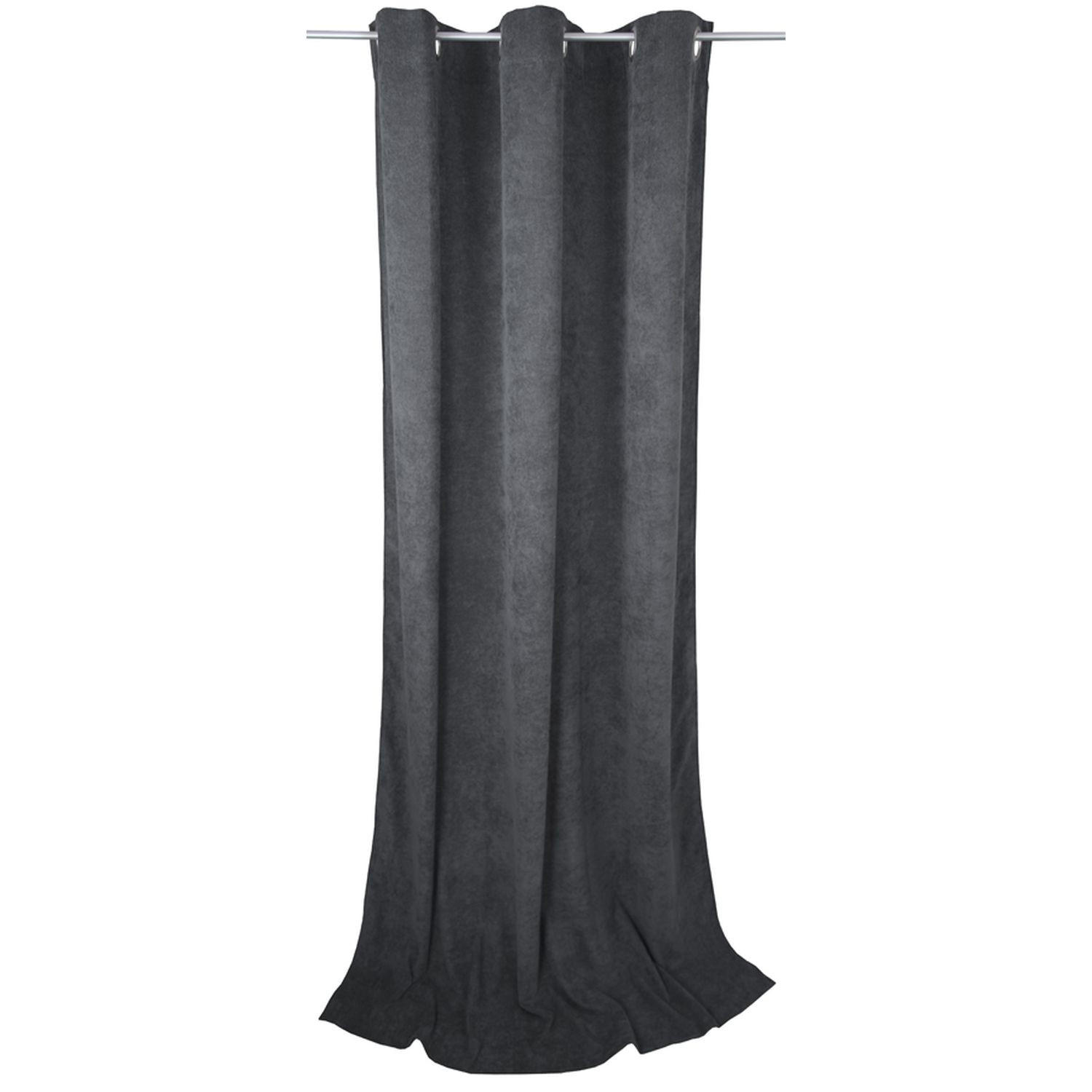 BLICKDICHTER ÖSENVORHANG CASUAL CORD - Anthrazit, Textil (140/0.5/245cm) - Tom Tailor