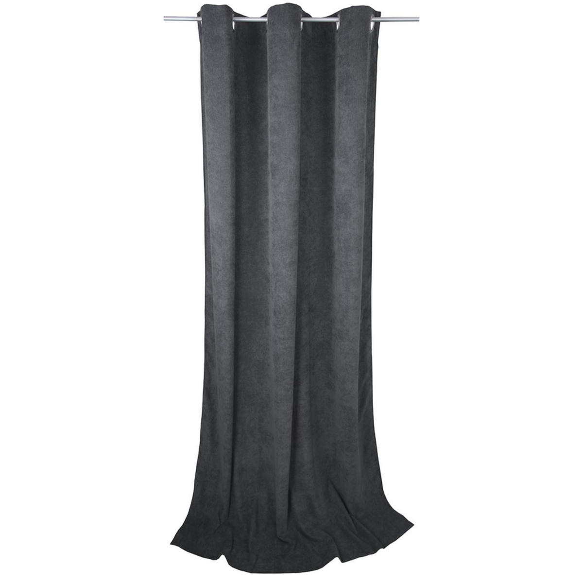 BLICKDICHTER ÖSENVORHANG CASUAL CORD - Anthrazit, Textil (140/0.5/245cm) - Tom Tailor