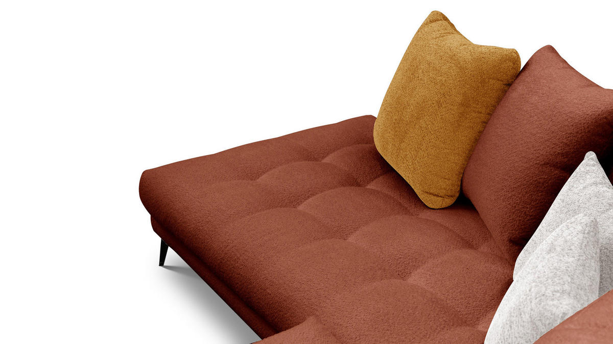 ECKSOFA CALME 5-Sitzer, dunkelorange und écru - Dunkelorange, Holz/Textil (294/229cm) - Courtois Laville