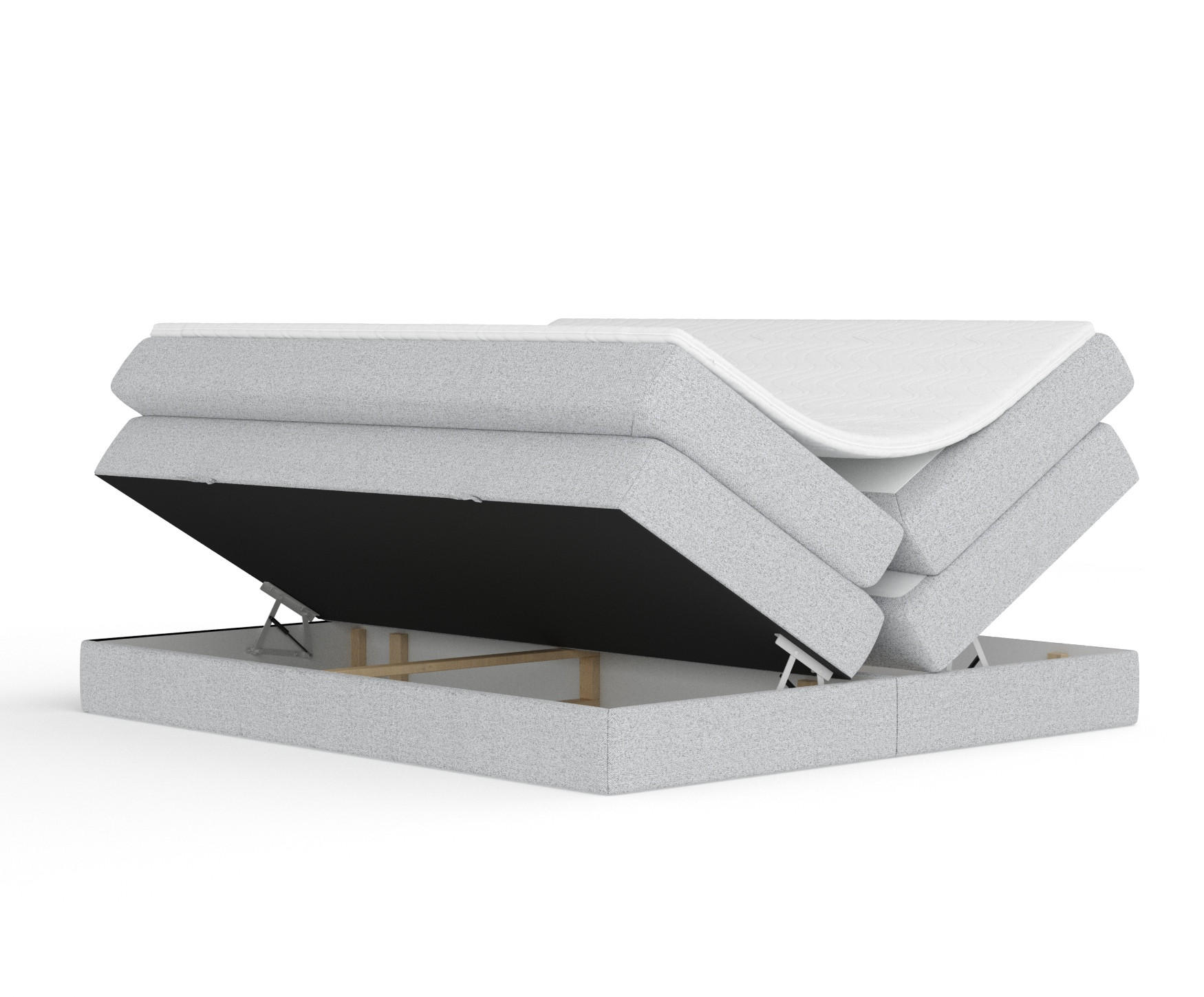 BOXSPRINGBETT Juniper Hellgrau 140/200 cm - Hellgrau/Schwarz, Holz/Holzwerkstoff (140/200cm) - Maison de Reve
