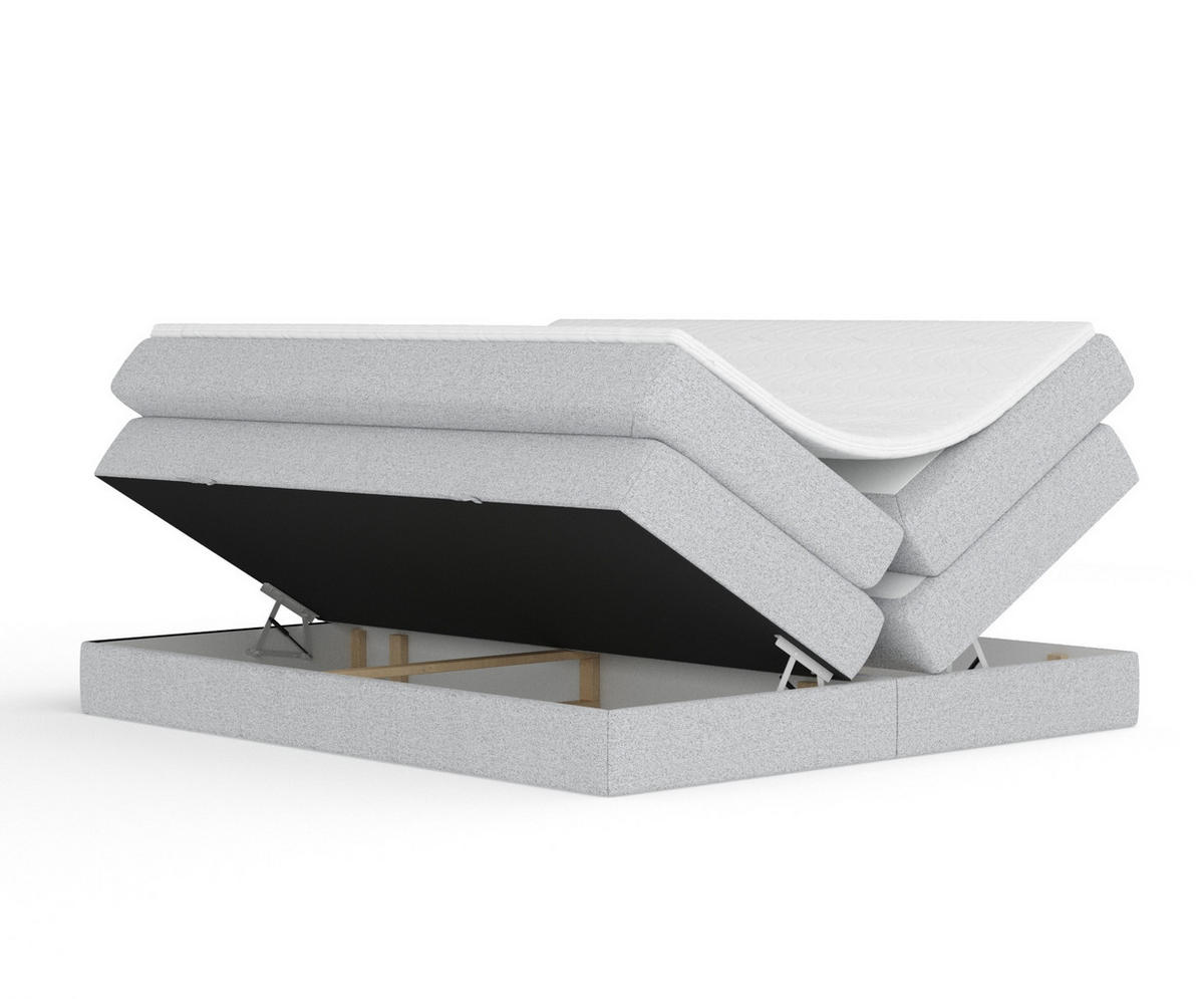 BOXSPRINGBETT Juniper Hellgrau 200/200 cm - Hellgrau/Schwarz, Holz/Holzwerkstoff (200/200cm) - Maison de Reve