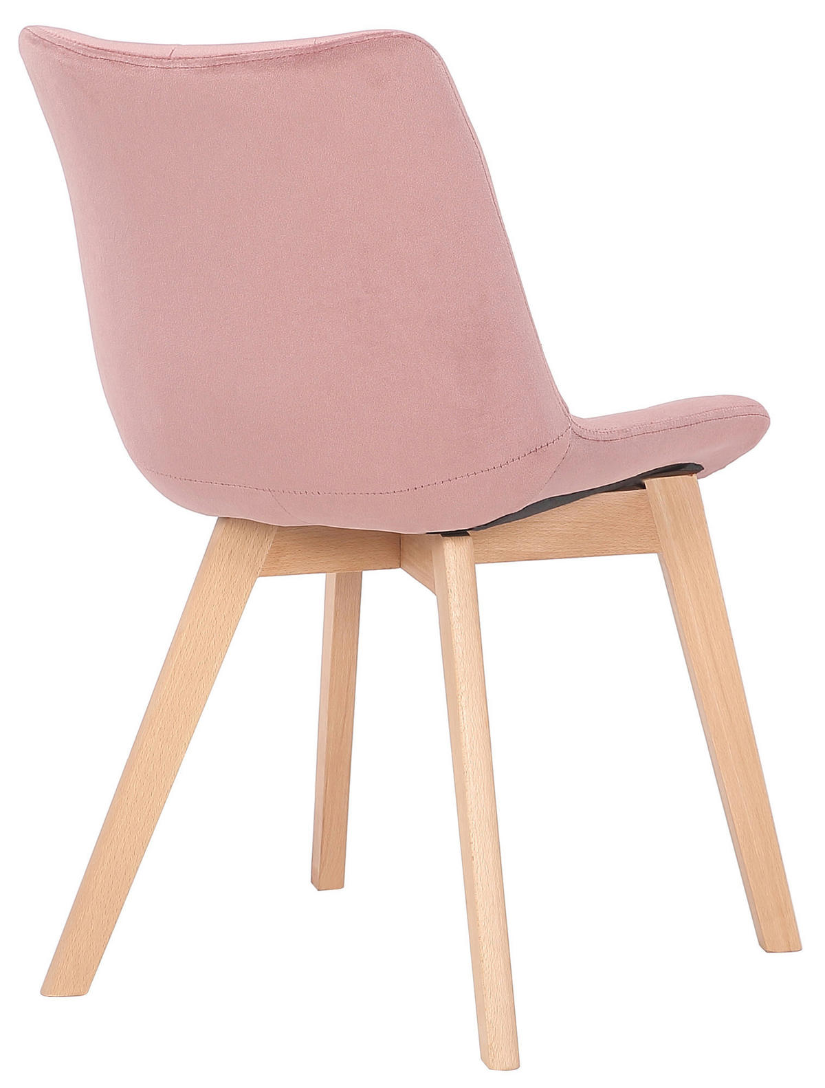 ESSZIMMERSTUHL Passat Samt, Gestell Buchenholz Natura Pink - Rosa/Naturfarben, Holz/Buchenholz (46/82/61cm) - TPFLiving