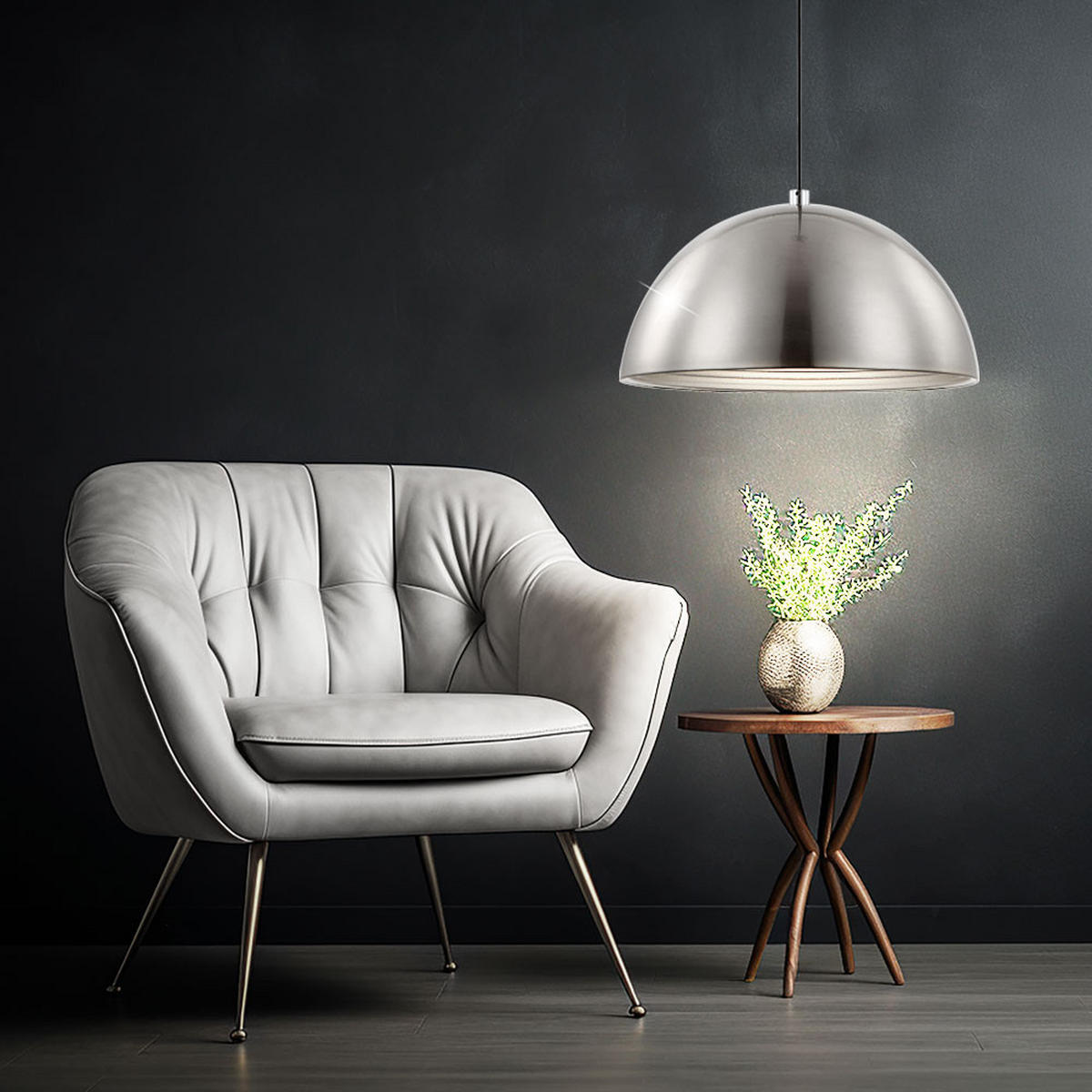 HÄNGELEUCHTE Aluminium Silber Rund - Silberfarben, Metall (40/40/128cm) - Globo Lighting