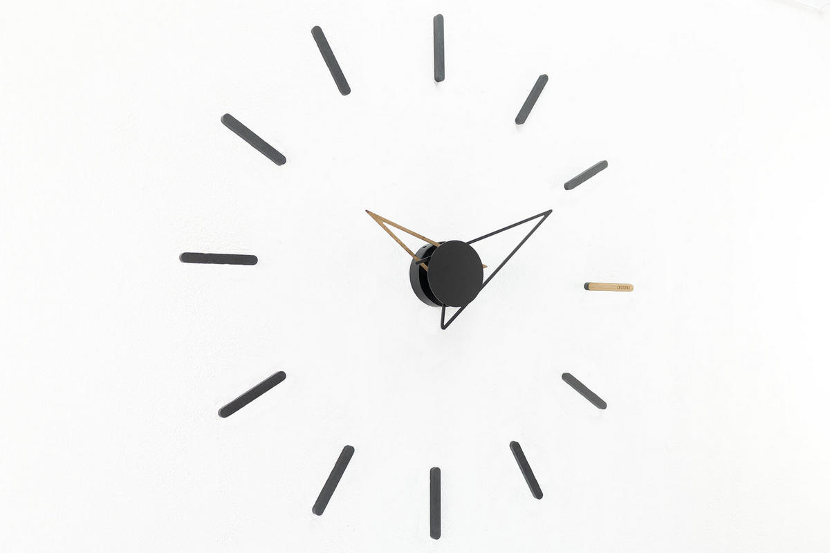 WANDUHR Design Schwarz 80/80 cm - Schwarz, Holzwerkstoff (0.8/80/1cm) - ONZENO
