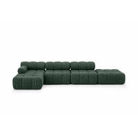 ECKSOFA L-Form XL, Stoff Bouclé Abriamo, Dunkelgrün, Links, Selia L XL - Dunkelgrün, Holz (380/160cm) - Kaiser Möbel