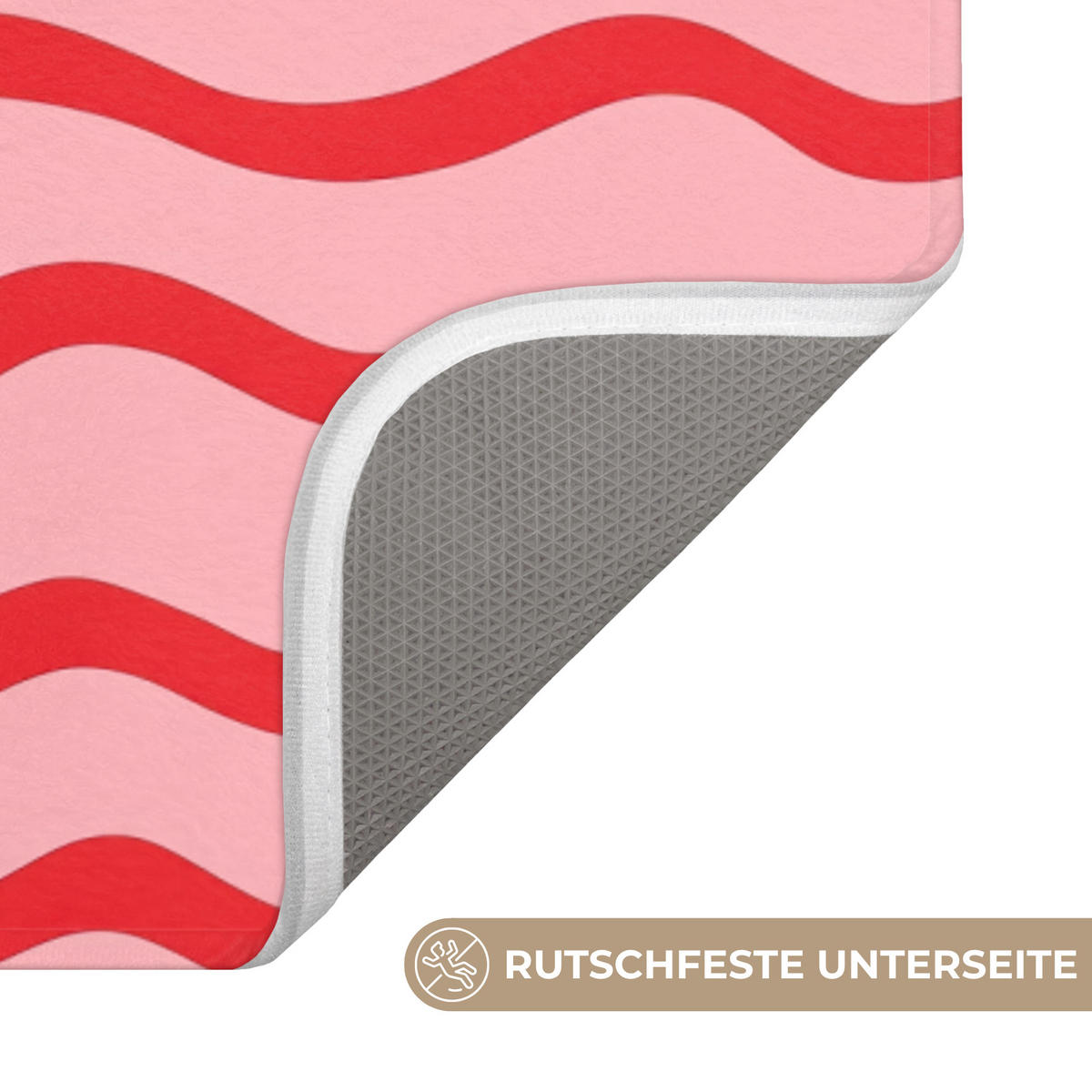 KÚPEĽŇOVÁ PREDLOŽKA Hravé - vzor - červená 60x120 cm - ružová, textil/plast (60/120cm) - OnlyWow
