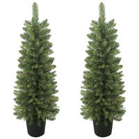 WEIHNACHTSBÄUME 2er Set PE Grün - Grün, Kunststoff (120cm) - HOMCOM