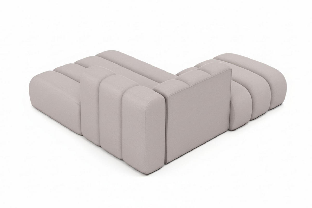 CHAISELONGUE Mit Hocker Grand, Veloursstoff Salvador, Grau, Links - Grau, Holz (204/179cm) - Kaiser Möbel