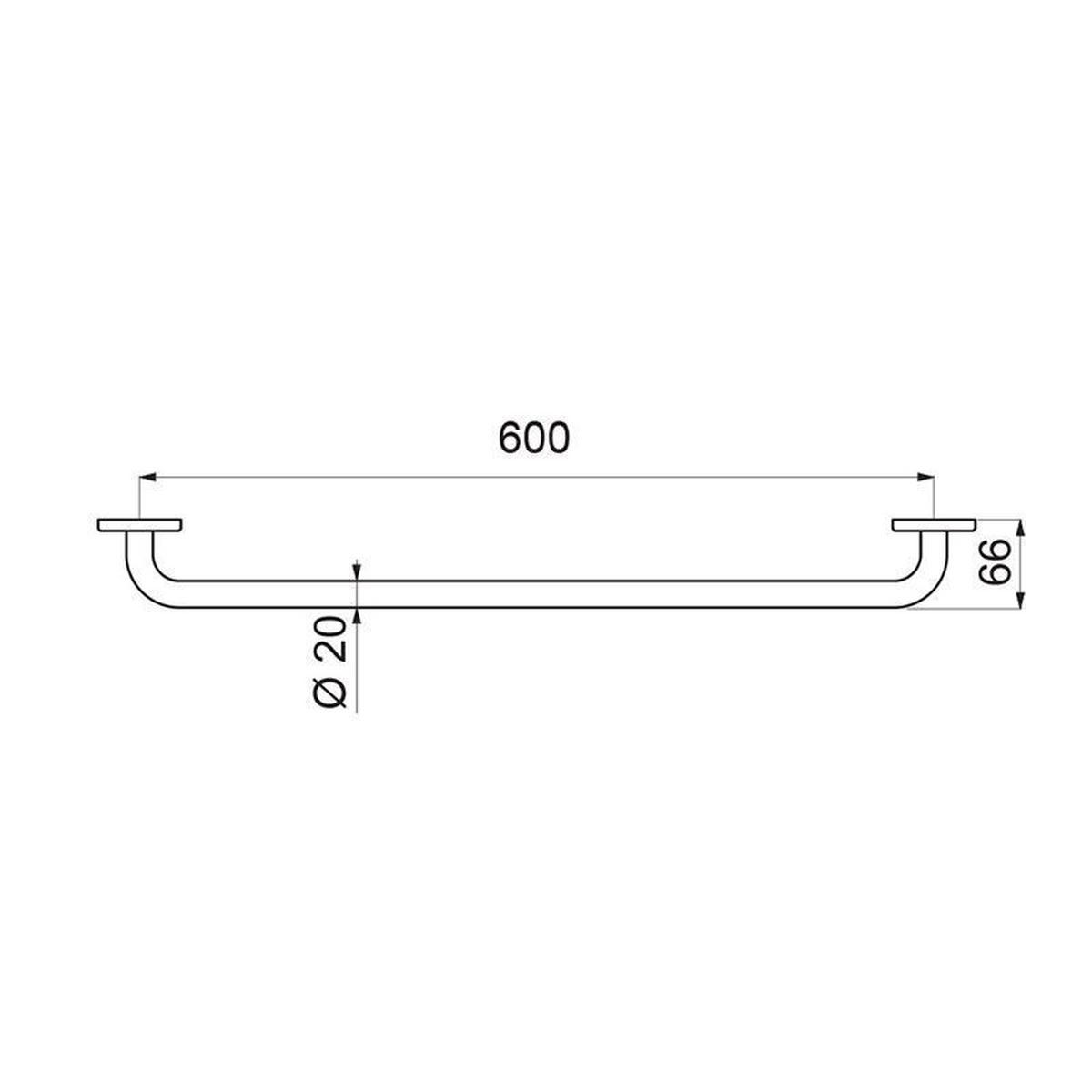 HANDTUCHHALTER 1 Stange Ø20 mm L600 mm pulverbeschichtet weiß - Weiß, Metall (15/8/68cm) - Delabie
