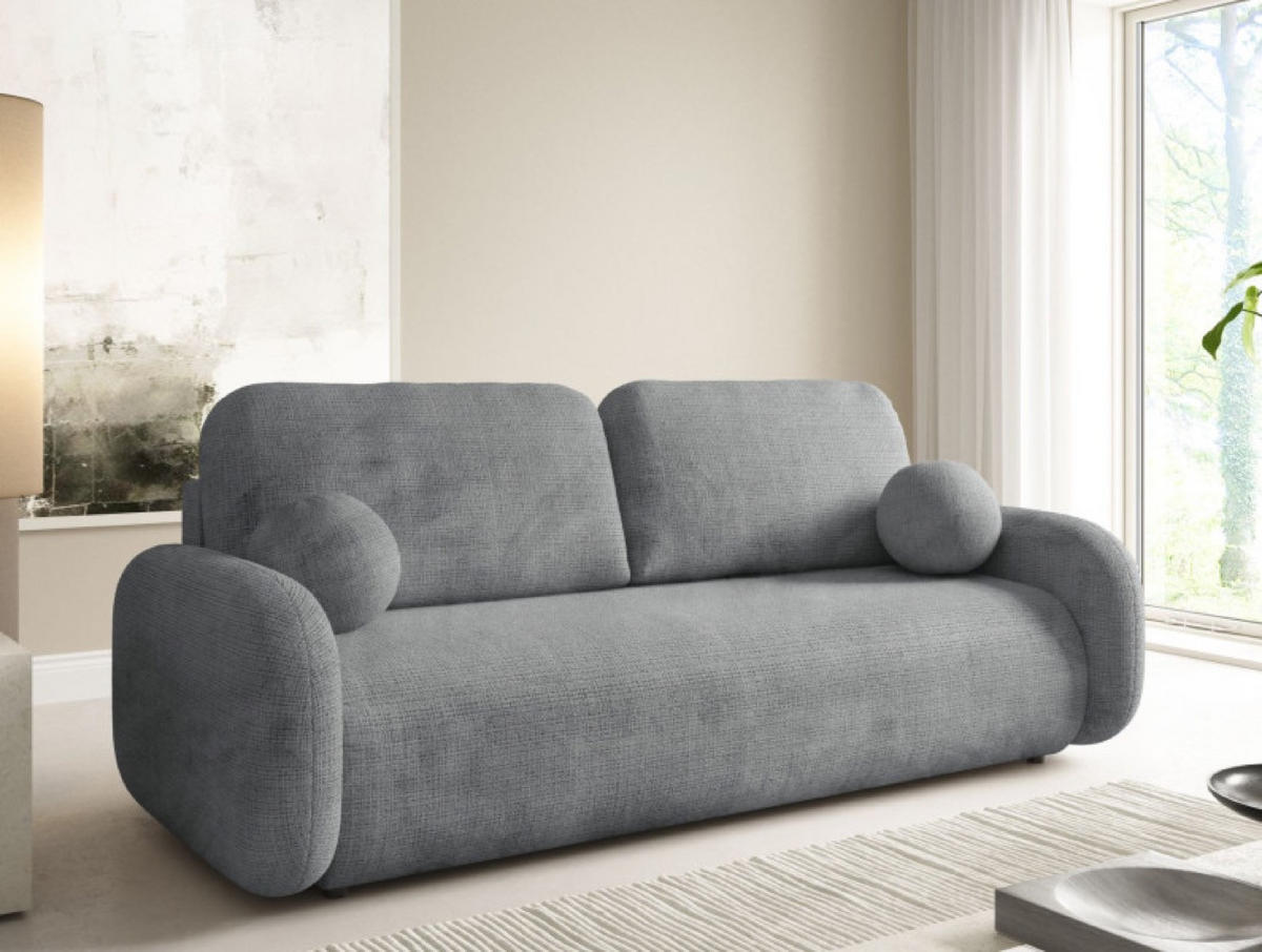 SOFA Grau LEON Mit Schlaffunktion Bezogen Mit Cremona 95 - Beige/Grau, Textil (220/90/92cm) - Sepro Meble