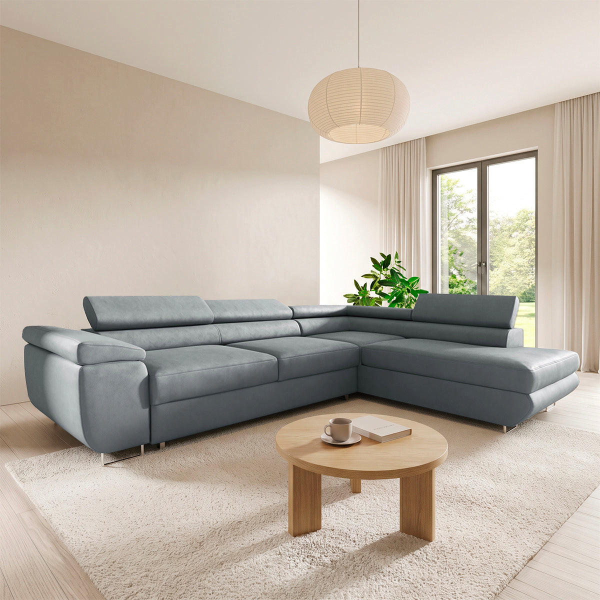 ECKSOFA Lyam 4 Sitzplätze Hellgrau - Grau, Textil (271/201cm) - Petits-meubles