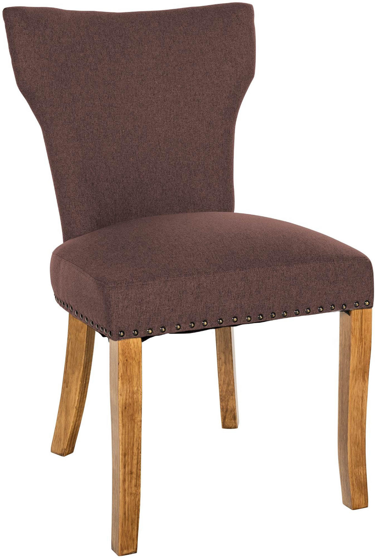 WOHNZIMMERSTUHL Stoff braun - Naturfarben/Braun, Holz/Textil (52/90/59cm) - CLP