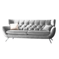 SOFA CHARME Silber Velvet - Silberfarben, Textil/Metall (175/94/95cm) - KAWOLA
