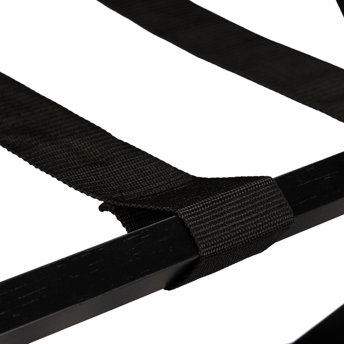 KOFFERSTÄNDER - Schwarz, Holz/Textil (66/54.5/44.5cm) - Relaxdays