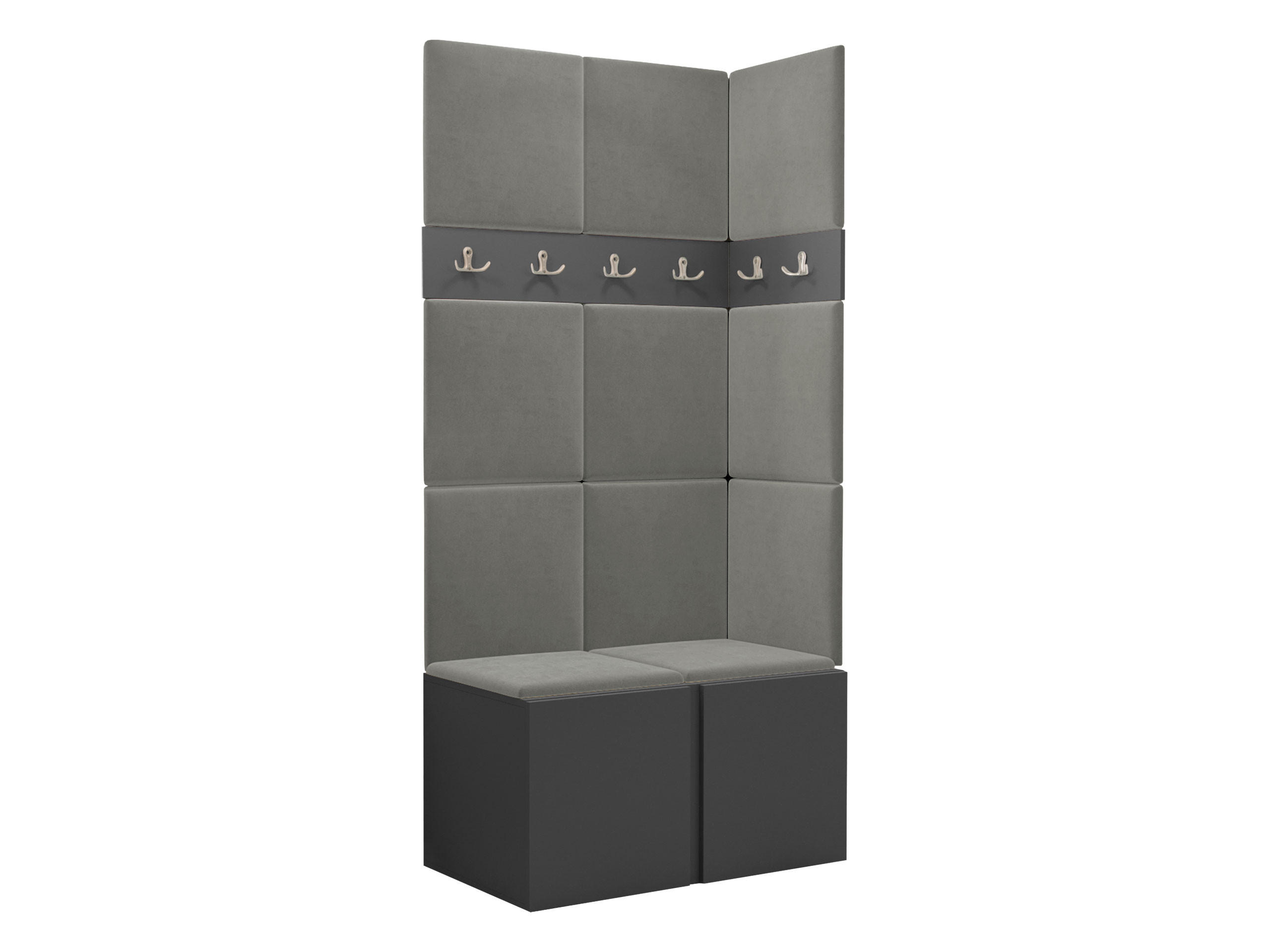 MOBILIER PENTRU HOL Orion I - grafit/gri, material plastic/compozit lemnos (84/186/46cm) - MIRJAN24