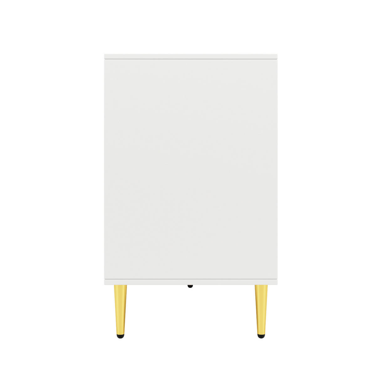 SIDEBOARD, 152/40/75 cm, MDF bílá se zlatými detaily a vlnitými dvířky - bílá, kompozitní dřevo (40/75/152cm) - Modenvie