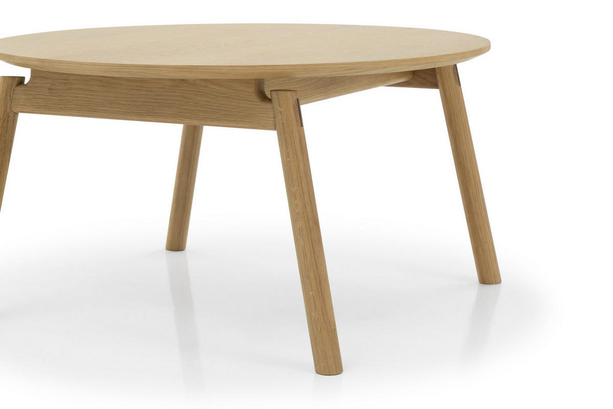 COUCHTISCH Celeste, Natur Massiveiche - Beige, Holz (80/80/43cm) - WOODEK