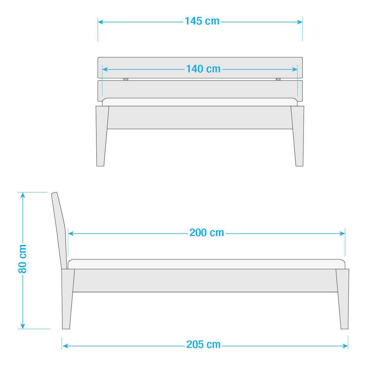 BETT - Massivholz - Kernbuche, Holz (140/200cm) - home24