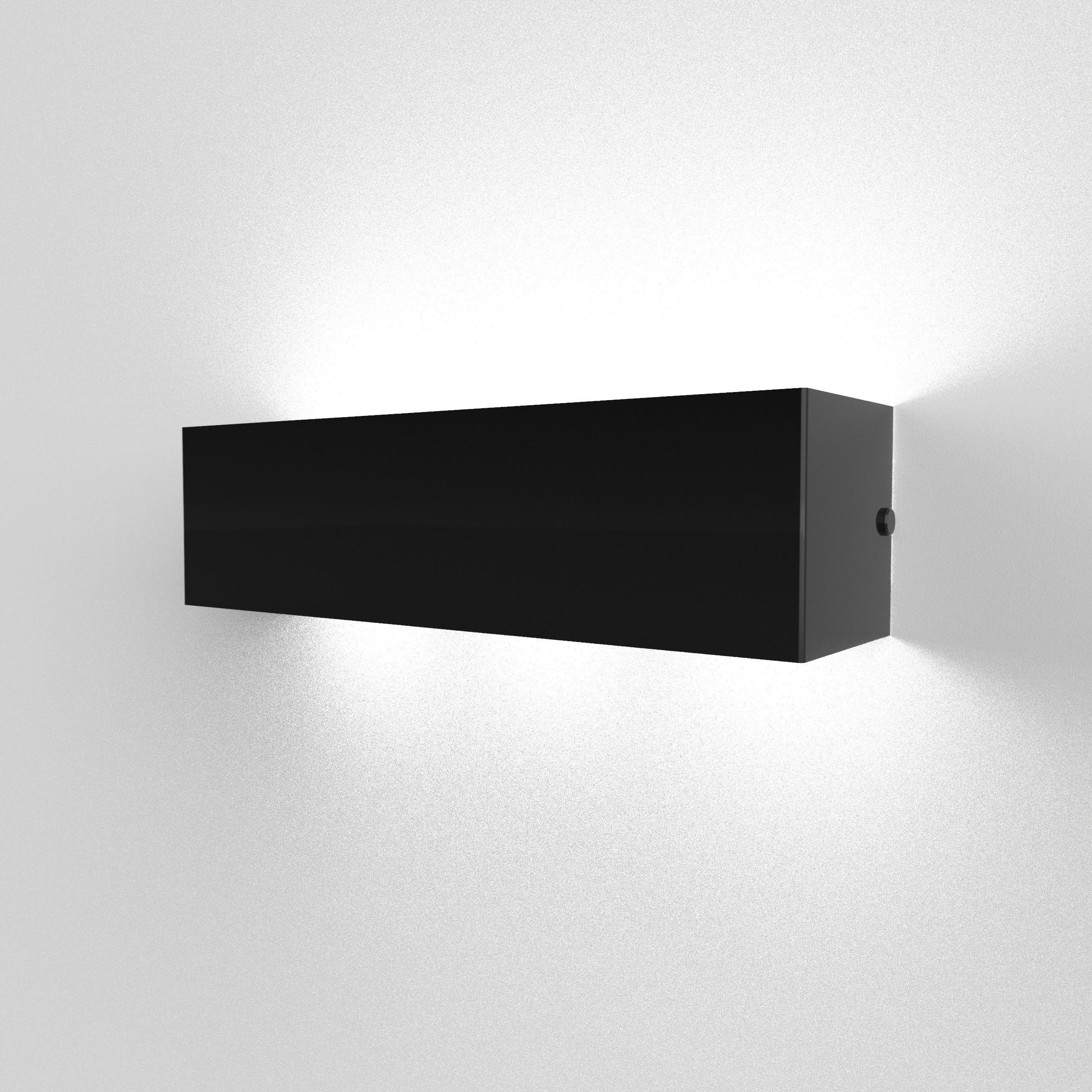 Lumicom Wandleuchte Schwarz Hochglanz 45x10x10 cm