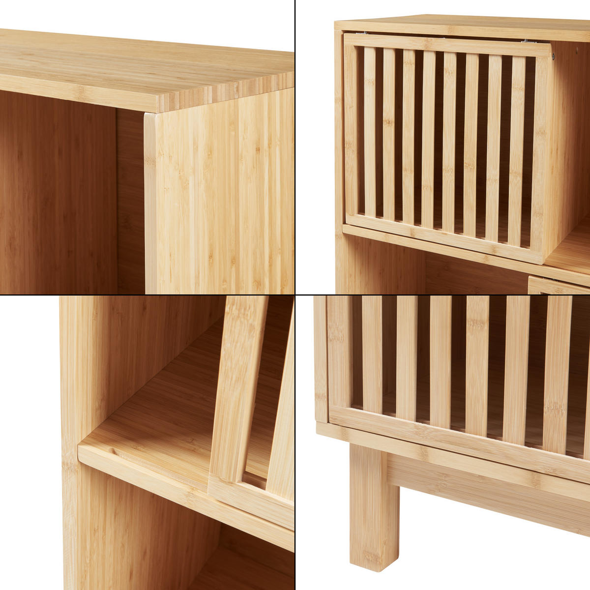 BAMBUS BÜCHERREGAL Ypäjä - Naturfarben, Holz (76/126/32.5cm) - [en.casa]